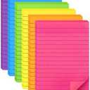 YISAN Lined Sticky Notes 4x6 Inch,6 Pads,Bright Color Self-Stick Pad with Lines,55 Sheet/Pad,for Office,71150