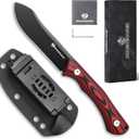 8.23-Inch Tactical Fixed Blade Hunting Skinning Knife RED-ROCK, D2 Steel Blade Survival Knife with Horizontal Carry Kydex Sheath, G10 Handle for Men