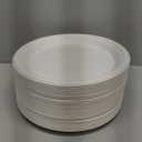 NYHI 125 Pack Compostable 10 Inch Heavy Duty Paper Disposable Plates Bulk For Adults Kids White Sugarcane Plates Cut Leak Resistant Compostable