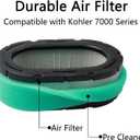 2 Pack 32 083 09 Air Filter Replacement for Kohler KT715 KT725 KT730 KT735 KT740 KT745 19HP-26HP Engine MTD Cub Cadet Lawn Mower 7000 Series