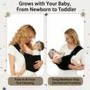 Baby Sling Carrier, Lightweight & Portable Adjustable Hip Seat, Ergonomic Hands-Free Side Carry for Infants & Toddlers 10-45 lbsBlack Cotton