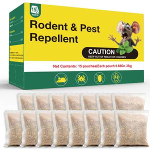 15PCS Mice Repellent Pouches, Natural Ingredients, Safe for Kids and Pets