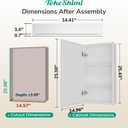 TokeShimi 15 x 26 Recessed Medicine Cabinet with Tempered Beveled Mirror, Assembly Required, White Medicine Cabinet for Bathroom, Stepless Adjustable Shelves, DTC Hinge