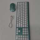 Wireless Keyboard and Mouse, Vssoplor 2.4GHz Rechargeable Compact Quiet Full-Size Keyboard and Mouse Combo with Nano USB Receiver for Windows, Laptop, PC, Notebook-Blackish Green