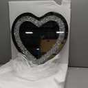 DMDFIRST Crystal Crush Diamond Heart Shaped Silver Mirror for Wall Decoration 24x24x1 inch Wall Hang Frameless Mirror Acrylic Diamond Dcor.