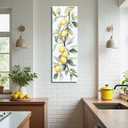 BJYCHG Lemon Pictures for Kitchen Lemon Wall Art Citrus Canvas Prints Yellow Fruit Tree Poster Summer Paintings Farmhouse Kitchen Decor Frame (White, (24L x 8W))