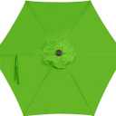 JEAREY 9FT Outdoor Patio Umbrella,Market Table Umbrella with 8 Fiberglass Ribs, Pool Umbrella with Tilt and Crank, UV Protection Lightweight & Wind-Resistant for Lawn, Garden, Deck and Backyard, Green