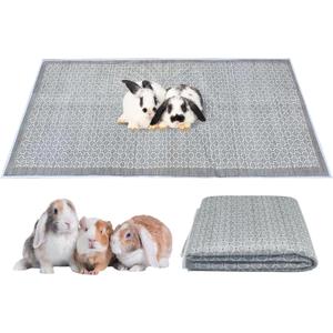 kathson Rabbit Cage Liners Washable 31"x78" Reusable Guinea Pig Cage Liner Soft Bunny Floor Mat Non-Slip Rabbit Rug Super Absorbent Bunny Carpet for Hamsters Ferrets All Small Animals