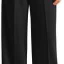 NIMIN Women Wide Leg Pants High Waisted Business Casual Work Trousers Dressy Pants with Pockets (Black, M)