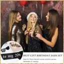 Rip To My 20s Sash And Crown with Sunglasses Set Black Birthday Sash Bronze Gold Crown Birthday Party Accessories for Women 30th Birthdays Glitter Party Favors (Sash & Crown & Sunglasses)