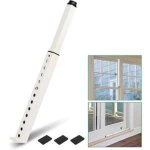 Forestchill Adjustable Window Security Bar, Extends from 10" to 18" Window Locks Bar for Inside Sliding Window, White