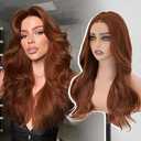Auburn WigSynthetic Lace Front Wig 13X4 HD Wave Glueless Wigs Heat Resistant Wigs