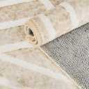 INGEROOM 6x9 Washable Area Rugs, Neutral Beige Geometric Area Rug for Living Room Bedroom, Modern Area Rug, Large Non-Slip Indoor Floor Carpet for High Traffic Areas, Kitchen, Dining Room