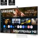 Samsung 32 Smart Monitor M8 (M80F) 4K UHD Display, Samsung Vision AI, Smart TV Apps, Gaming Hub, USB-C, HDMI and USB-A, White, LS32FM803UNXZA, 2025