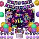 Cheereveal Rainbow Cheetah Birthday Decorations for Boys Girls - Leopard Print Happy Birthday Backdrop, Cheetah Wild Cake Cupcake Toppers, Jungle Safari Animal Theme Party Supplies