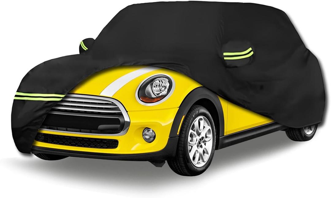 Waterproof Car Covers Fit for 2002-2021 Mini Cooper/Cooper S 2-Door(Black) 210T Custom 6 Layers Heavy Duty Waterproof All Weather Protection Outdoor