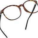 LifeArt Round Blue Light Blocking Glasses, Computer Glasses, Gaming Glasses, TV Glasses for Women Men (Tortoise, 1.00 Magnification)