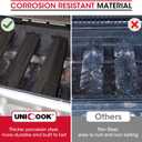 Unicook Universal Replacement Heavy Duty Adjustable Porcelain Steel Heat Plate Shield, Heat Tent, Flavorizer Bar, Burner Cover, Flame Tamer for Gas Grill, Extends from 11.75" up to 21" L, 4 Pack