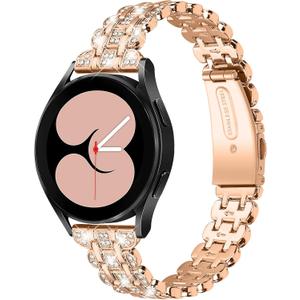 FitTurn Metal Watch Band Straps Compatible with Garmin Vivoactive 6/5/Venu 2 Plus/Venu Sq Music/Venu Sq Watch Replacement Quick Release Watch Bands Bracelet Jewelry Strap for Forerunner 570 42mm/165 Music/55/158/245/645/Approach S50/S44/S40/S12/S42 music (RoseGold)