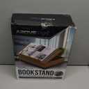 AboveTEK Book Stand for Reading with Storage, Adjustable Bamboo Book Holder with Soft Lap Cushion, Cookbook Stand, Hands-Free Book Reading Stand for Bed, Desktop & Kitchen Counter