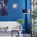 BESPORTBLE Wall Clock Ship Wheel Shape Clock Beach Decorative Wall Watch for Nautical Nursery Room Bedroom Decoration (Random Color)