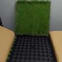 XLX TURF Artificial Grass Turf Interlocking Deck Tiles Set 18 PCS - 12"x12" Thick Synthetic Fake Grass Self-draining Mat Floor for Dog Kennel Indoor/Outdoor Use