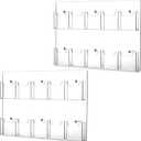 Eersida 2 Pack Acrylic Brochure Pamphlet Holder Wall Mount Clear Brochure Display Holder Plastic Trifold Flyer Rack Literature Storage Rack for Offices Waiting Room (10 Pockets, 15 x 21 Inch)