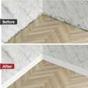 16.4Ft Vinyl Baseboard Molding Trim, Flexible Peel and Stick Wall Base with Self-Adhesive Backing, Waterproof Cove Base, Wall Protection & Floor Gap Covering, White (W:1.97'')