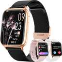 Smartwatch for Women, 1.83 Fitness Watch with Blood Pressure, Calls/Messages, Female Cycle Tracking, Heart Rate & Sleep Monitor, IP68 Waterproof for Android & iPhone (Black Gold)