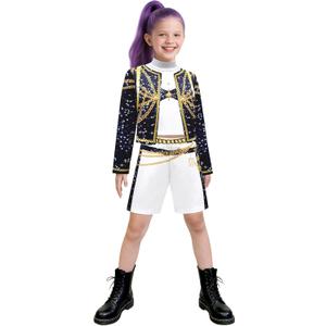 Girls Fashion Singer Outfit Youth Halloween Clothes Party (9-10 Years)