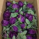 Hananona Artificial Roses in Bulk, Fake Silk Roses Realistic Roses for Wedding Centerpieces Flower Arrangement Home Decor (50, Purple)
