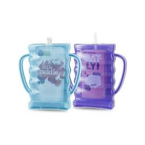 Dinneractive Sip Wiz - Baby Pouch Holder No Squeeze Pouch Food Pouches & Juice Box Holder - Anti-Squeeze Yogurt Pouch Reusable Toddler Essentials 2 Pack