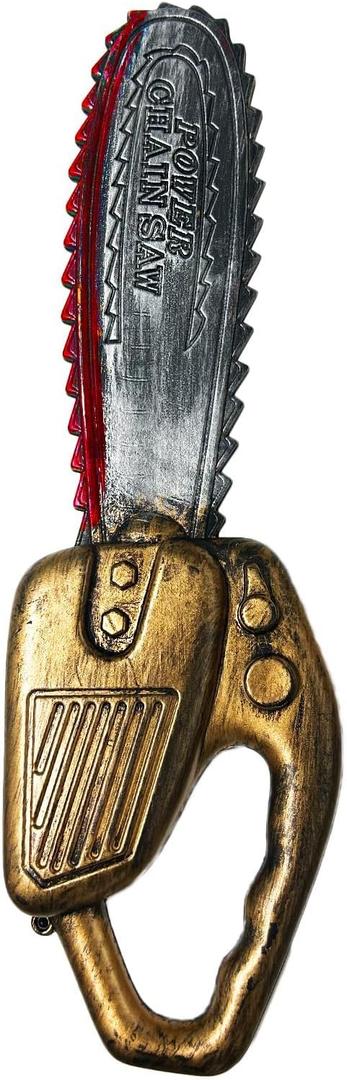 NESTRE Halloween Plastic Chainsaw - Fake Chainsaw with Blood Leatherface Costume Prop for Halloween Haunted House Party/Brown