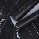 practicalWs 11.8"78.7" Black Marble Contact Paper Matte Peel and Stick Kitchen Countertops Paper Black and White Self Adhesive Removable Waterproof Wallpaper for Cabinet Covers
