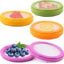 Silicone Fruit and Vegetable Storage Containers, Onion Storage and Avocado Saver, Food 'Storage Containers with Lid for Lemons, Cheese, Tomatoes, Potatoes, Garlic(COLOR:4pcs)