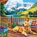 Puzzles for Adults 500 Pieces, Jigsaw Puzzles 500 Pieces Dog Mountain Jigsaw Puzzle Adult Puzzles Recycled Cardboard Puzzle Game Activity Nights Birthday Gift Toy 20.5x15 inch