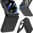Caka [Upgrade] for Samsung Galaxy Z Flip 7 Case [Wireless Charging Compatible][Hinge Protection] [Screen Protector] Women Men Shockproof Protection Phone Cover for Z Flip 7 2025 - Privacy Black