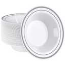 SETUP [12 oz. - 50 Piece Dessert Soup Bowls with Silver Rim, Plastic Bowls Disposable - Premium Heavy-Duty Disposable Soup Bowls for Party, Wedding, and All Occasions
