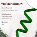 3 x Moss Green Velvet Ribbon 5/8" 25 Yd Vintage Christmas Ribbon Green Velvet Ribbons for Gift Wrapping Emerald Green Ribbons for Crafts, Hair, Choker, Christmas Wreath, Flower Bouquet Christmas Tree