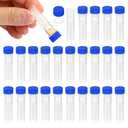 PATIKIL 0.5ml Plastic Cryogenic, 25Pcs Self Standing Cryogenic Vial Screw Top Frozen Test Tube for Lab Laboratory Science, Blue Cap