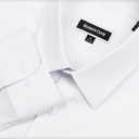 Men's Dress Shirt Regular Fit Long Sleeve Wrinkle-Resistant Business Formal Solid Button Down Shirts with Pocket (White)