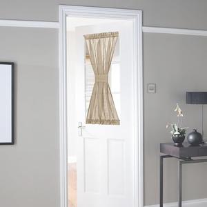 NICETOWN Privacy Sidelight Curtain Short - 40 inches Length Semitransparent Faux Linen Privacy with Enough Light French Door Panel Curtain with Tie Back (Taupe, Sold Individually, 30 inches Wide)
