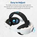 Dobewingdelou Head Strap Accessories Compatible with Quest 3/Quest 3S Replacement Elite Strap for Enhanced Comfort Adjustable Support with PU Sponge Pad