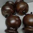 Michanco 4 Inch Wood Furniture Legs Bun Feet Replacement Chunky Wooden Furniture Feet for Sofa Couch Set of 4 (4 Inch Espresso)