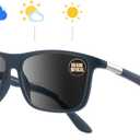 Missfive Photochromic Bifocal Reading Glasses Men Blue Light Protection, Designer Transition Retro Computer Readers Far and Near Dual-Use Lens Stylish Vintage Eyeglasses Matte Gray Eyewear, 1.5x