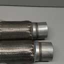 ZEONHAK 2 Pack 3 x 8 Inch Stainless Steel Heavy Duty Exhaust Flex Pipe, Double Braid Exhaust Flex Tube, Overall Length 12 Inch