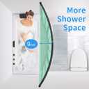 Curved Shower Curtain Rod, TOPROD Black Round Shower Curtain Rod 48-72 Inches Adjustable, Rounded Bowed Stainless Steel Shower Rods for Bathroom, Bathtub, Stall, More Shower Space, Need to Drill
