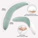 Pregnancy Pillow for Side Sleeping, 74 Inch C Shaped Long Body Pillow, Sleep Bolster Pillow, Maternity Body Pillow with Removable Cover, Soft and Supportive, Light Green, 74.8"