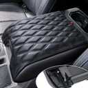 Center Console Cover Compatible with Ford F150 2015-2020, F250 F350 F450 2017-2022, Expedition 2018-2024, PU Leather Armrest Box Cover, Truck Interior Accessories, Anti-Scratch Protector (Bucket Seat Console)