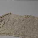 Cakulo Womens Spring Summer Crochet Bell Sleeve Tops Off The Shoulder Knit Sweater Top Beach Cover Up (X-Large, Apricot)